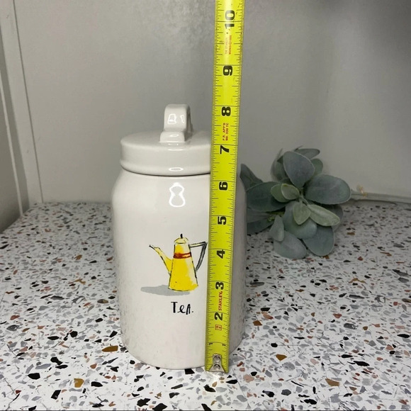 RAE DUNN TEA Ceramic Canister Storage With Lid Artisan Collection NEW 2018 RARE - Picture 2 of 12